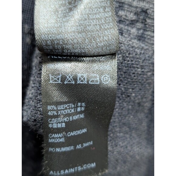 Allsaints Art Aztec Full Zip Cardigan Medium Cashmere Silk - Picture 5 of 7